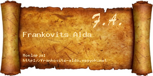 Frankovits Alda névjegykártya